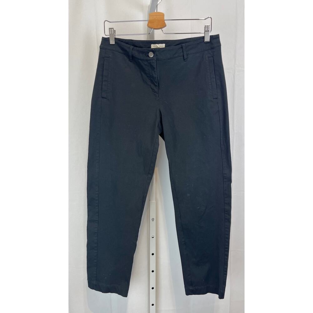 Eileen Fisher Organic Cotton Cropped Ankle Pants in Black
